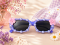 Purple Pearl Flower Kids Sunglasses | Handmade Girls Summer Shades