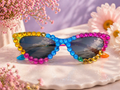 Rainbow Rhinestone Kids Sunglasses | Handmade Colorful Shades for Girls & Boys